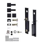 Matte Black Double Door Handle Set Dummy Front Entry Deadbolt Lock