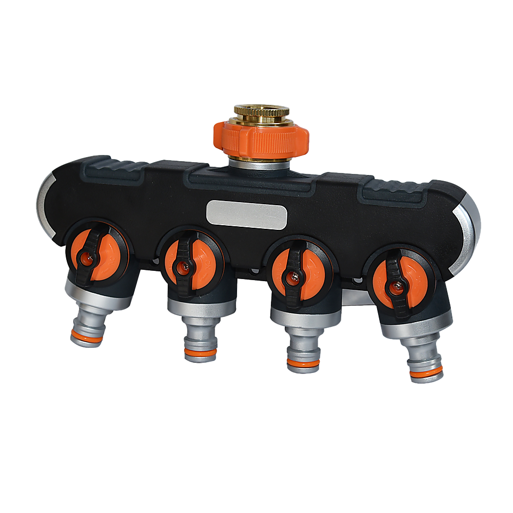 4 Way Hose Splitter Tap Garden Water Irrigation Distributor Valve