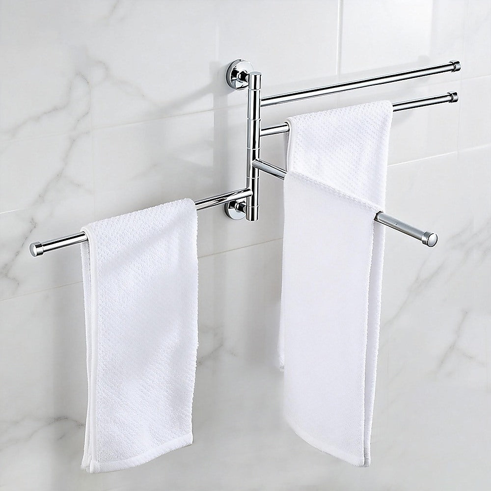 Swivel Towel Rail Chrome Stainless Steel Wall Mounted Bath Rack