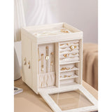 Rotating Organiser Box with Mirror Jewellery Storage for Dressing Table