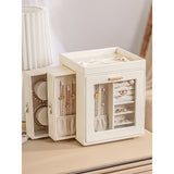 Rotating Organiser Box with Mirror Jewellery Storage for Dressing Table