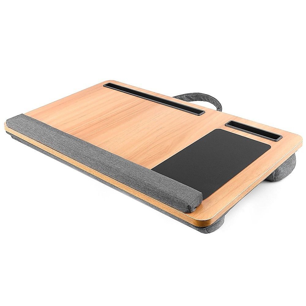 Portable Lap Desk with Mouse Pad Cushion Oak