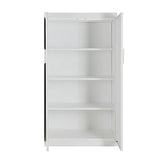 240cm - 6 Door 2 Hanging and 1 Shelf with Above Storage Wardrobe - White Handle