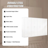 320x200cm 8-Door White Steel 3 Hanging and 1 Shelf Wardrobe with White Handle Storage Cabinet