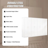 320x200cm 8-Door White Steel 1 Hanging and 3 Shelf Wardrobe with White Handle Storage Cabinet