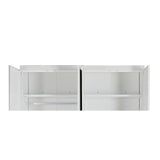 320cm - 8 Doors 4 Hanging with Above Storage Wardrobe - White Handle
