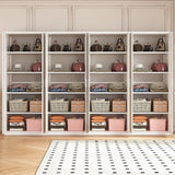 320x200cm 8-Door White Steel Shelf Wardrobe with White Handle Storage Cabinet