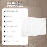 320x200cm 8-Door White Steel Shelf Wardrobe with White Handle Storage Cabinet