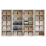 320x200cm 8-Door White Steel Shelf Wardrobe with White Handle Storage Cabinet