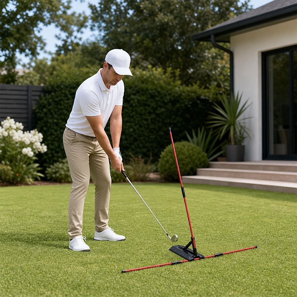 Portable Golf Swing Trainer Multi Functional Training Aid for Swing Practice Tempo and Strength Improvement