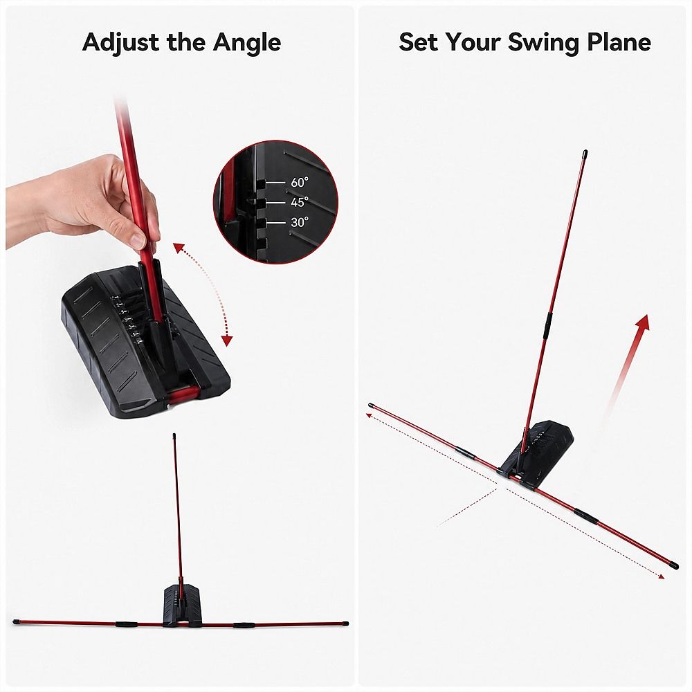 Portable Golf Swing Trainer Multi Functional Training Aid for Swing Practice Tempo and Strength Improvement