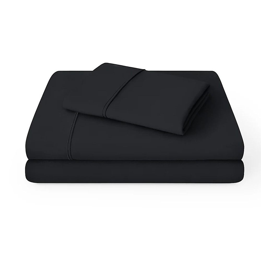 Microfiber Sheet Set 4 Piece Queen Black Deep Pocket Bed Sheets Soft Breathable Easy Care Bedding