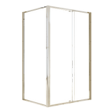 Adjustable Semi Frameless Shower Screen 114-122cm x 89-92cm With Gold Hardware For Modern Bathrooms