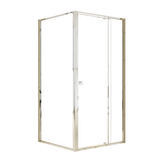 Adjustable Semi Frameless Shower Screen 98-106cm x 89-92cm With Gold Hardware For Modern Bathrooms