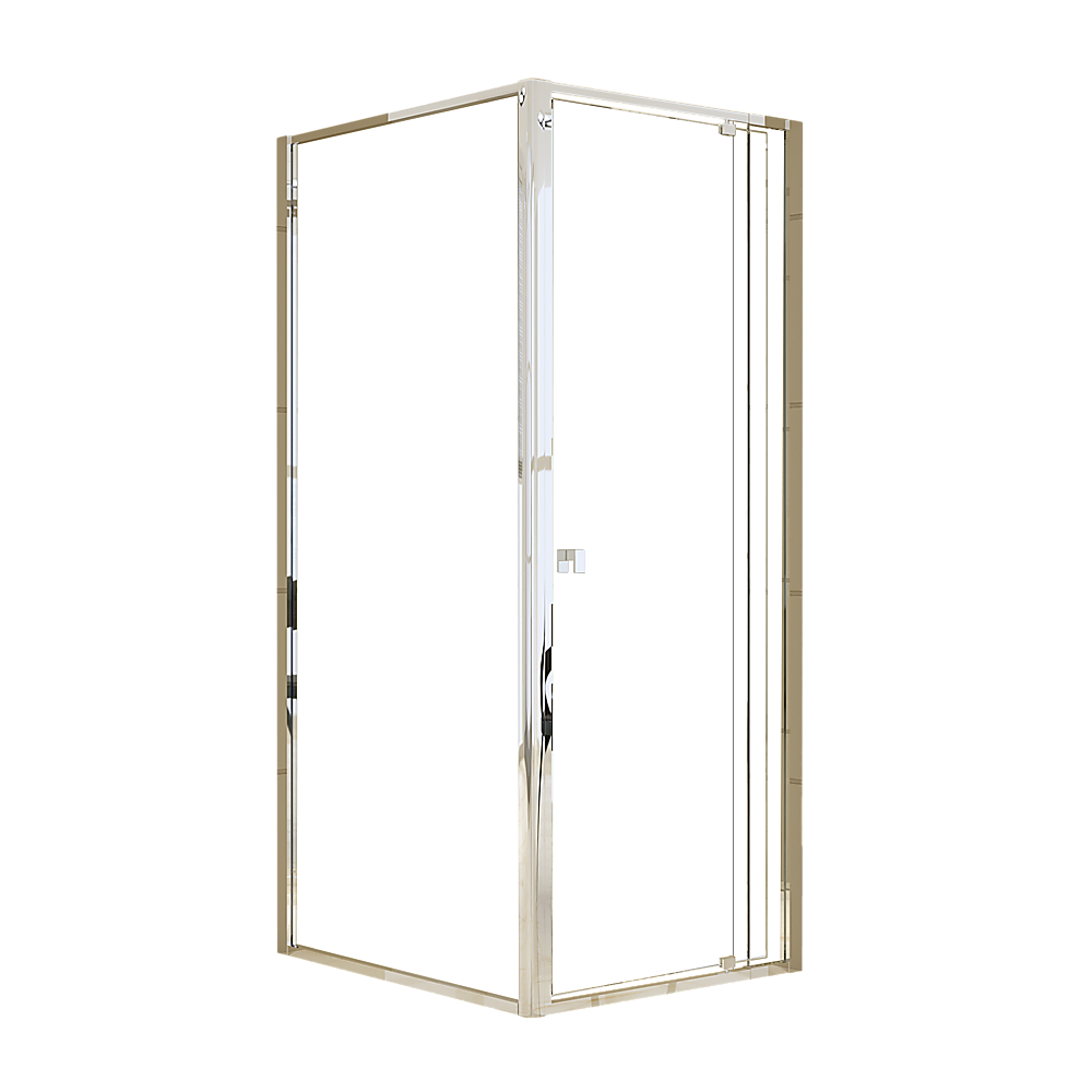 Adjustable Semi Frameless Shower Screen 74-82cm x 89-92cm With Gold Hardware For Modern Bathrooms