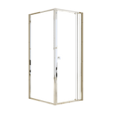 Adjustable Semi Frameless Shower Screen 74-82cm x 89-92cm With Gold Hardware For Modern Bathrooms