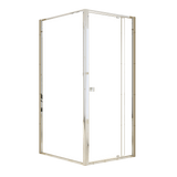 Adjustable Semi Frameless Shower Screen 82-90cm x 98-101cm With Gold Hardware For Modern Bathrooms