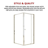 Adjustable Semi Frameless Shower Screen 82-90cm x 98-101cm With Gold Hardware For Modern Bathrooms