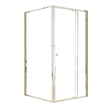 Adjustable Semi Frameless Shower Screen 98-106cm x 98-101cm With Gold Hardware For Modern Bathrooms