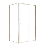 Adjustable Semi Frameless Shower Screen 114-122cm x 98-101cm With Gold Hardware For Modern Bathrooms