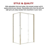 Adjustable Semi Frameless Shower Screen 114-122cm x 98-101cm With Gold Hardware For Modern Bathrooms
