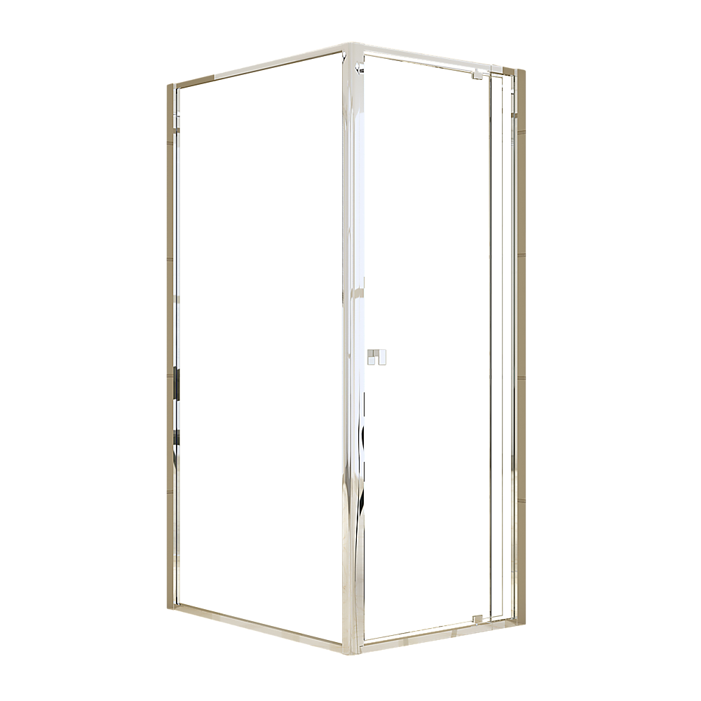 Adjustable Semi Frameless Shower Screen 74-82cm x 98-101cm With Gold Hardware For Modern Bathrooms