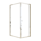 Adjustable Semi Frameless Shower Screen 74-82cm x 98-101cm With Gold Hardware For Modern Bathrooms