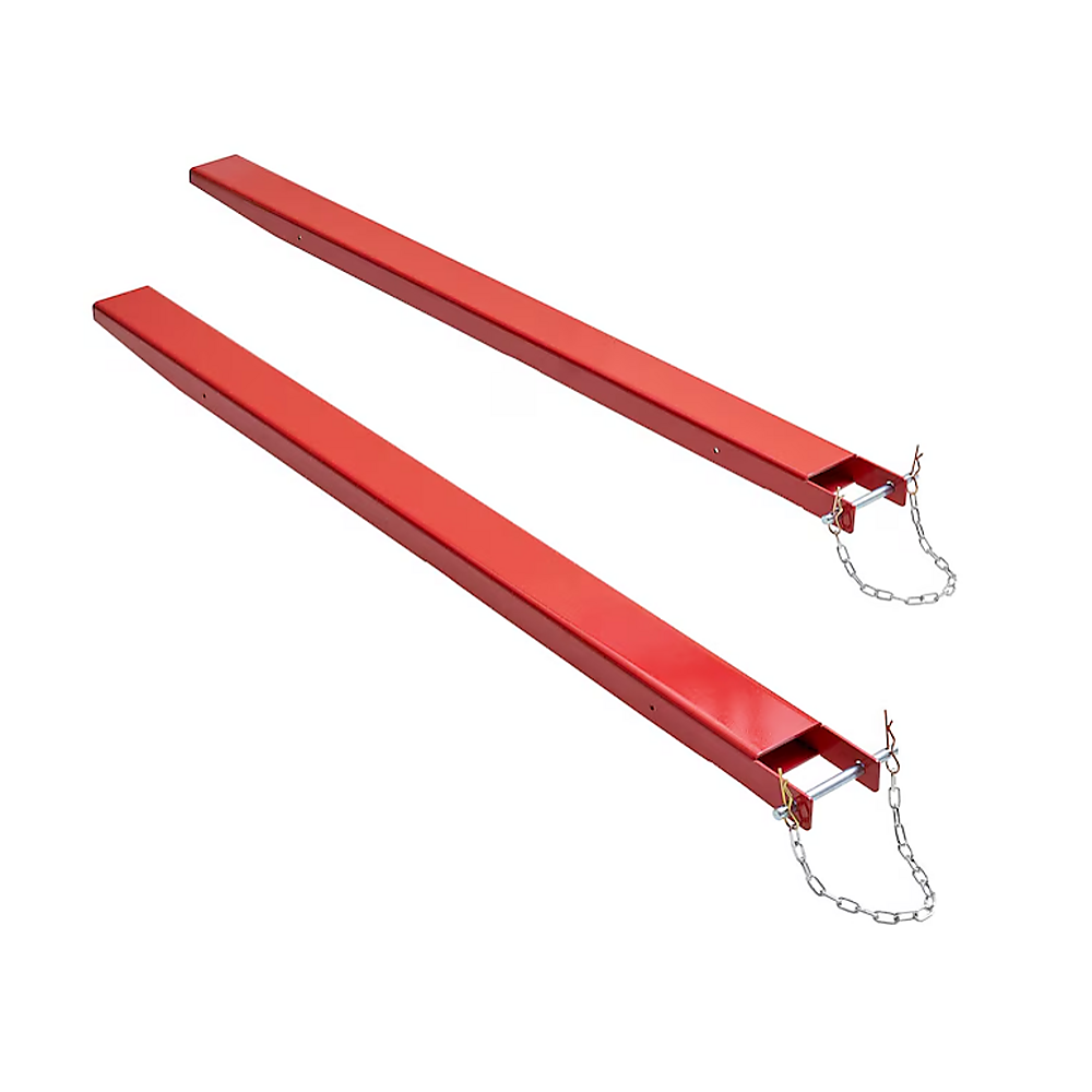 Heavy Duty Pallet Fork Extensions 184cm Carbon Steel Forklift Attachments with Safety Pins for Extended Load Handling