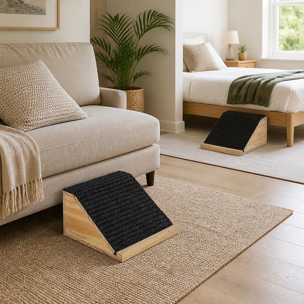 Wooden Pet Ramps with Non-Slip Gentle Slope for Dogs & Cats 2 Pack