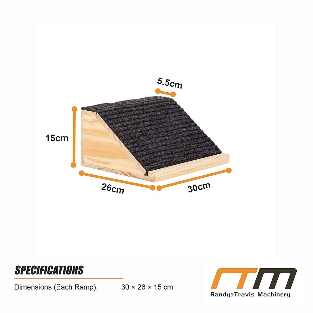 Wooden Pet Ramps with Non-Slip Gentle Slope for Dogs & Cats 2 Pack