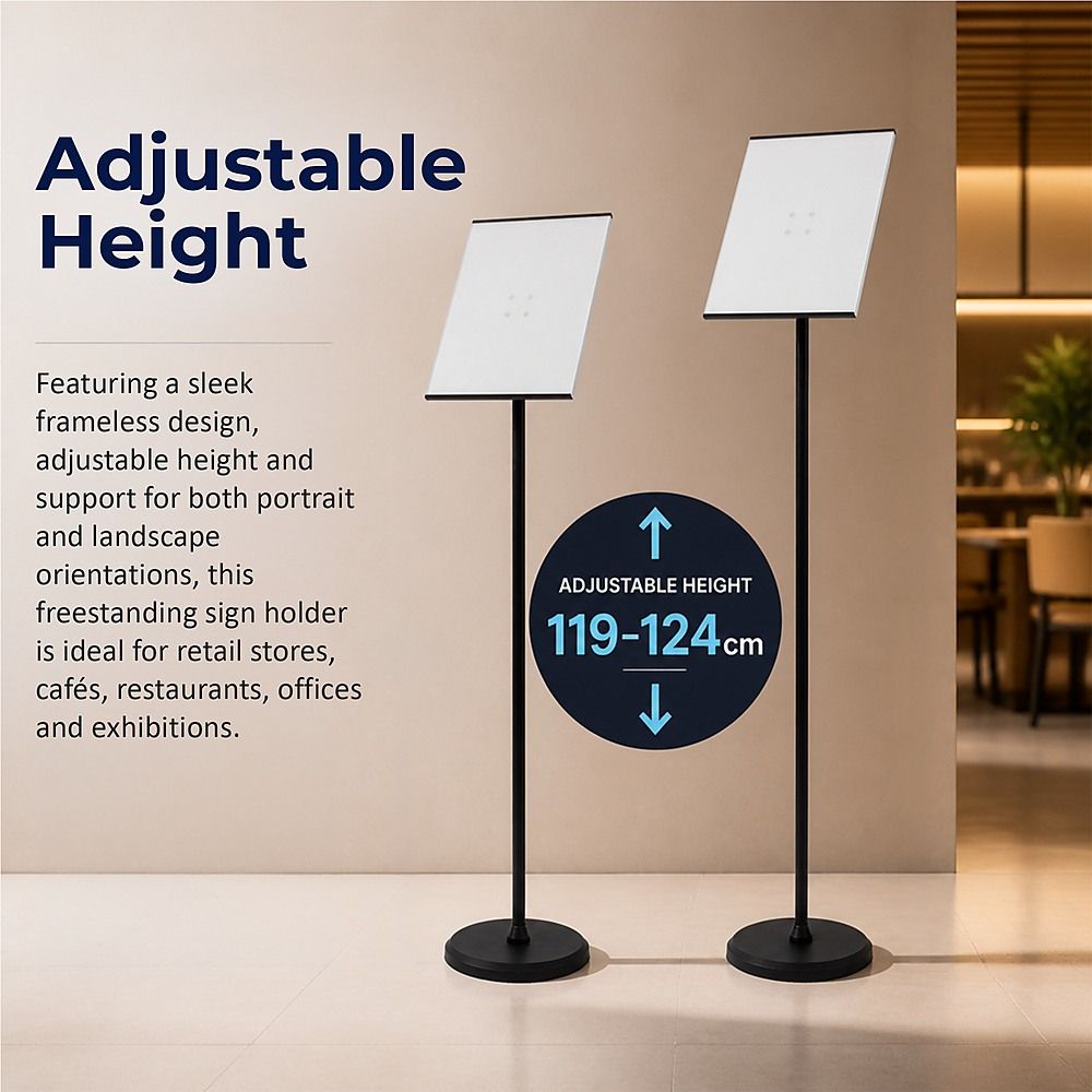 A3 Premium Floor Poster Stand Adjustable Height Business