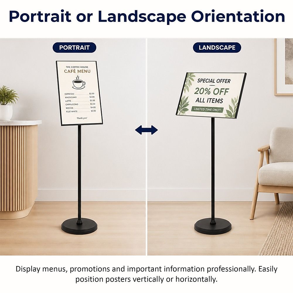 A3 Premium Floor Poster Stand Adjustable Height Business