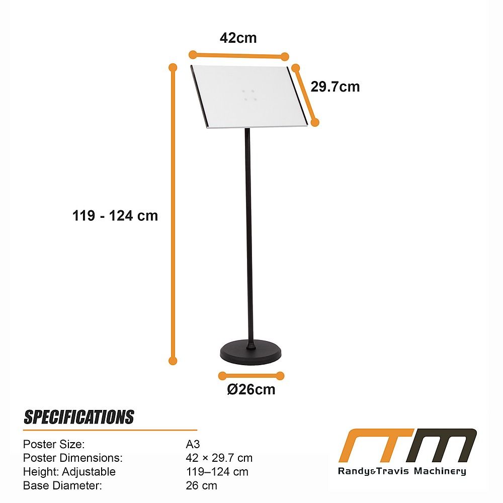 A3 Premium Floor Poster Stand Adjustable Height Business