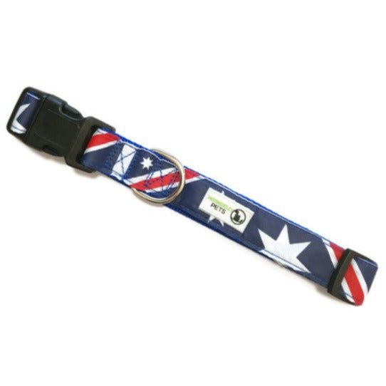 Pet Medical Collars: Australia Flag Aussie Dog Collar - Moondidley Pets Small