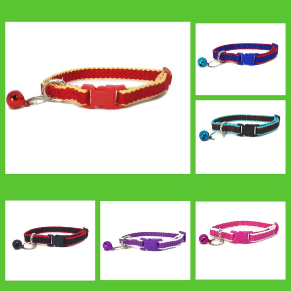 100% Pure Bamboo Fibre Cat Collar Plastic Buckle Red - Moondidley Pets