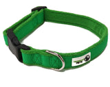 100% Pure Bamboo Fibre w/Fleece Lining Dog Collar Plastic Buckle - Moondidley Pets Large Green