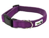 100% Pure Bamboo Fibre w/Fleece Lining Dog Collar Plastic Buckle - Moondidley Pets  Small Purple