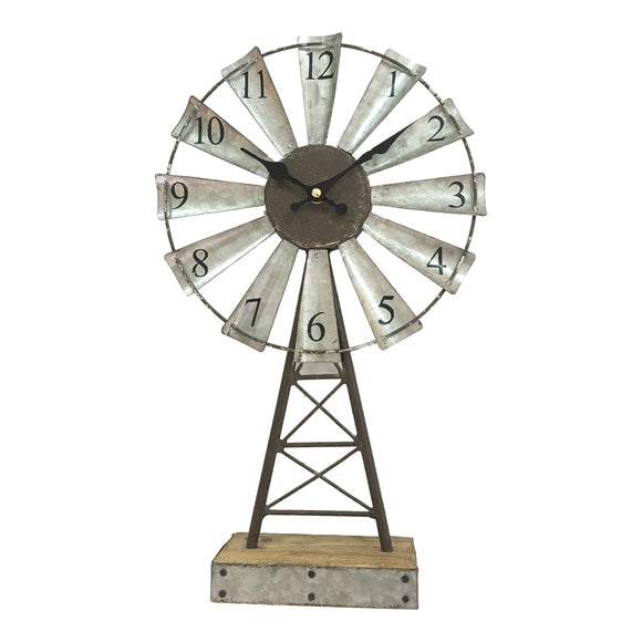 Windmill Table Clock 25x41cm