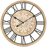 XL Carved Industro Hamptons Wall Clock 60cm
