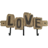 Handcrafted 'Love' 3-Hook Wall Hanging 56cm
