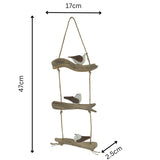 Birds On Driftwood w Rope Wall Art 47cm