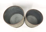 Set 2 Nested 'Vintage Garden' Planters / Bins 30cm, 24cm