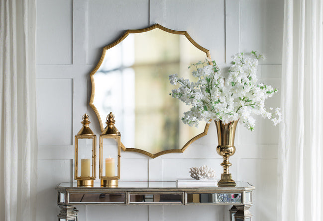 Shower Heads & Screens: Large Minyama Scalloped Mirror 101cm