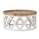 Disposable Cups: Lattice Round Shabby Chic Coffee Table 94cm