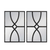 Mirrors: Set 2 Black Carved Wall Mirrors 67cm