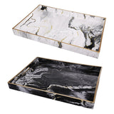 Kitchen & Bathroom DIY: Set 2 Marble Patterned Rectangular Trays 48cm
