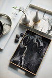 Kitchen & Bathroom DIY: Set 2 Marble Patterned Rectangular Trays 48cm