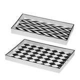Kitchen & Bathroom DIY: Set 2 Patterned Rectangular Trays 48cm
