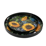 Novelty Gifts: Set 2 Sunflower Decorative Round Trays 45cm