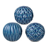 Outdoor Play Equipment: Set 3 Blue Marbleized Balls 10cm
